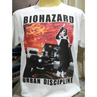 เสื้อวงนำเข้า Biohazard Urban Discipline Hardcore Thrash Sepultura Suicidal Tendencies Anthrax Style Vintage T-Shirt