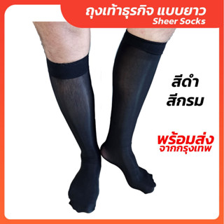 ถุงเท้าธุรกิจ ถุงเท้าติดแอร์ ถุงเท้าทำงาน ถุงเท้าทำงานผู้ชาย Mens Sheer Socks Nylon spandex ถุงเท้าชุดสูท (ZNIสีพื้น)