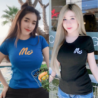 เสื้อยืดรัดรูปป้ายนมโต/คอกลมปักอะไหล่#อก32-36นิ้ว#มีบริการเก็บเงินปลายทาง