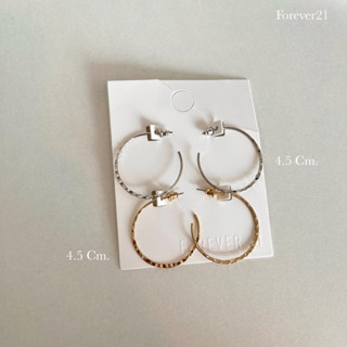 **พร้อมส่งจากร้านในไทย** Forever21 เซตห่วงสีเงิน และสีทอง ขนาด 4.5 ซม. ทั้งคู่เลย ใส่กำลังสวยเลย