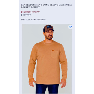 PENDLETON MENS LONG SLEEVE POCKET T-SHIRT เสื้อทีเชิ้ต แขนยาว ผู้ชาย