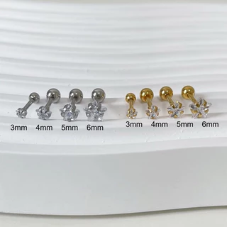 (JL03) (1 ข้าง) จิวหู คริสตัลรูปดาว Stainless 316L จิวรูปดาว จิวเพชร จิวดาว