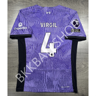 [Player] - เสื้อฟุตบอล ลิเวอร์พูล Third เยือนสาม 2023/24 เกรดนักเตะ อาร์ม EPL เบอร์ชื่อ 4 VIRGIL