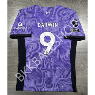 [Player] - เสื้อฟุตบอล ลิเวอร์พูล Third เยือนสาม 2023/24 เกรดนักเตะ อาร์ม EPL เบอร์ชื่อ 9 DARWIN