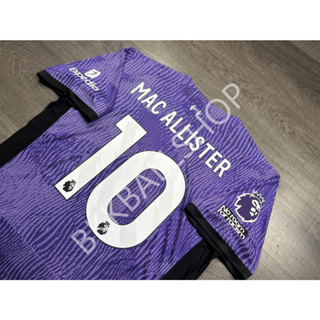 [Player] - เสื้อฟุตบอล ลิเวอร์พูล Third เยือนสาม 2023/24 เกรดนักเตะ อาร์ม EPL เบอร์ชื่อ 10 MAC ALLISTER