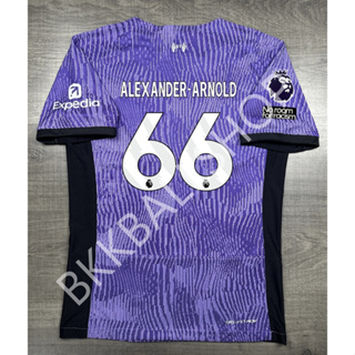 [Player] - เสื้อฟุตบอล ลิเวอร์พูล Third เยือนสาม 2023/24 เกรดนักเตะ อาร์ม EPL เบอร์ชื่อ 66 ALEXANDER-ARNOLD