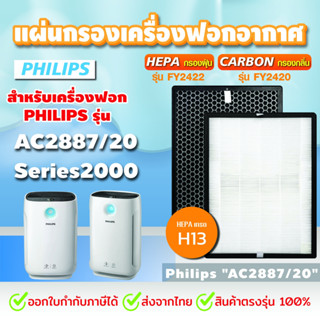 แผ่นกรองอากาศ FY2422, แผ่นกรองกลิ่น FY2420 สำหรับเครื่องฟอกอากาศ Philips Series 2000 รุ่น AC2887/20