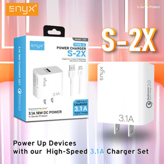 ใหม่ ชุดชาร์จ ENYX S-2X 3.1A รองรับการชาร์จเร็ว 18W สายชาร์จพร้อมหัวชาร์จในกล่องเดียว For I.P/ Micro /Type-C