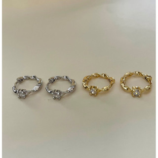 ต่างหู brass+14k Cecel hoop earrings