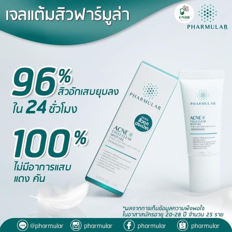 pharmular acne gel เจลแต้มสิว ฟาร์มูล่า