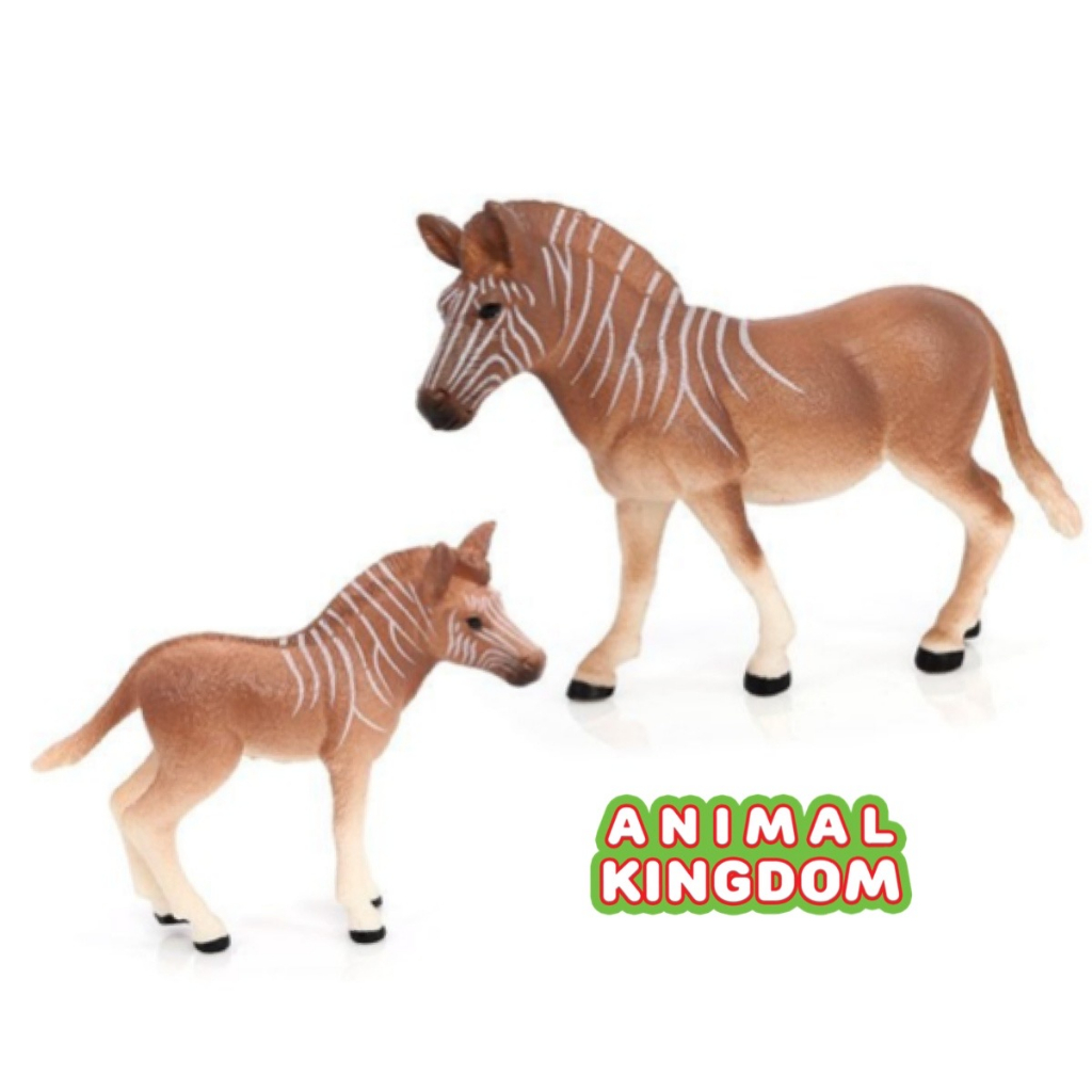 Animal Kingdom โมเดลสัตว์ Quagga ม้าลาย ควางก้า แม่ลูก ชุด 2 ตัว (จากหาดใหญ่)
