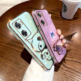 เคส ขาตั้ง คุโรมิ มีกระจก สำหรับรุ่น oppo Reno 8T 8Z 7Z A96 A17 A17K (พร้อมส่งจากไทย)