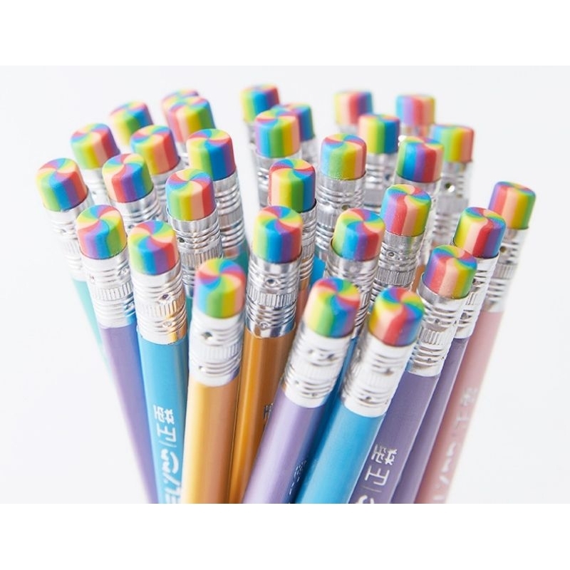 🌈2B ดินสอสามเหลี่ยม มีร่องวางนิ้ว แถมที่เหลาดินสอ