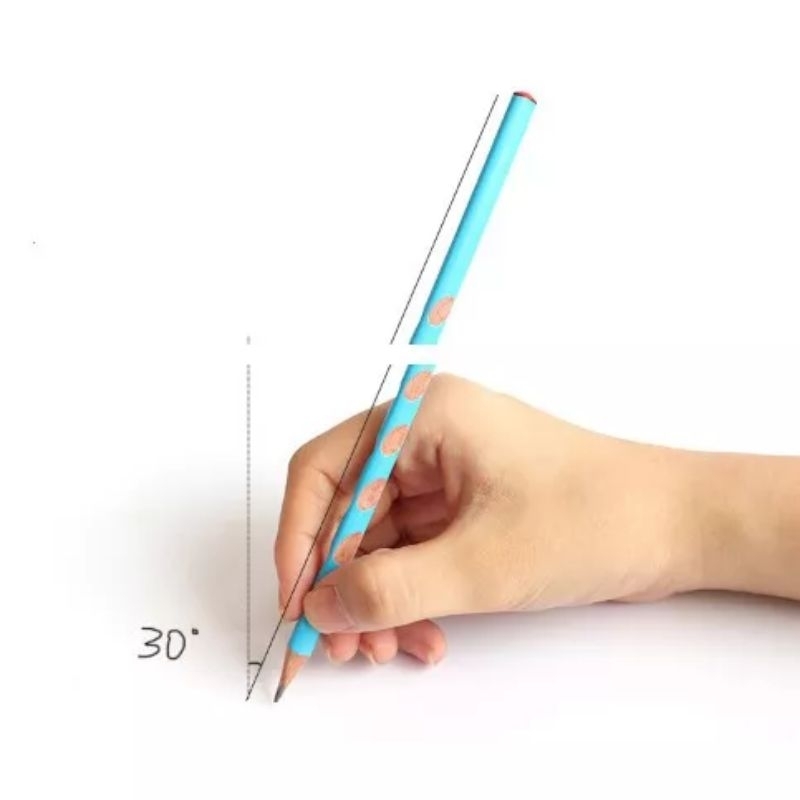 🌈2B ดินสอสามเหลี่ยม มีร่องวางนิ้ว แถมที่เหลาดินสอ