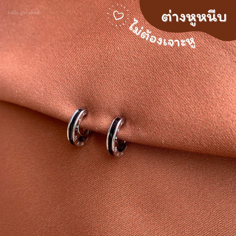 ( ต่างหูหนีบ ขดลวด ) ต่างหูโบว์