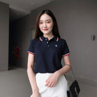 POLOLAND เสื้อโปโลหญิง รุ่นทูบาร์ - สีกรม (+3 สี)