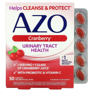 แครนเบอร์รี่ AZO Urinary Tract Health, Cranberry, 50 Caplets