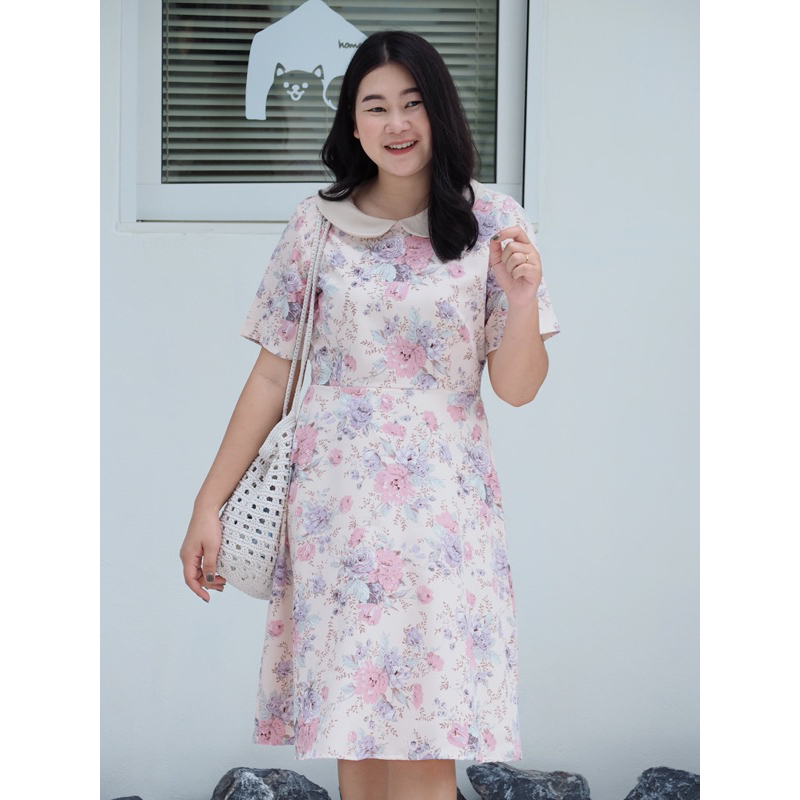 𝐋𝐚𝐦𝐮𝐧 𝐟𝐥𝐨𝐰𝐞𝐫 𝐃𝐫𝐞𝐬𝐬 - เดรสปกละมุน