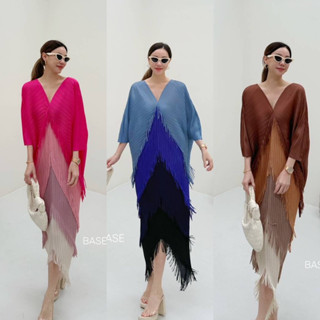 Maynita - (ใส่โค้ด WYGCRX ลด 65) Pleated fringes dress