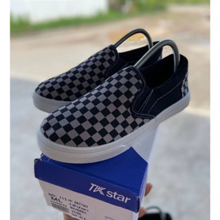 TK STAR  รองเท้าผ้าใบทรงแวน  สลิปออนแบบสวมพร้อมกล่อง รุ่น71507 Size 40-45