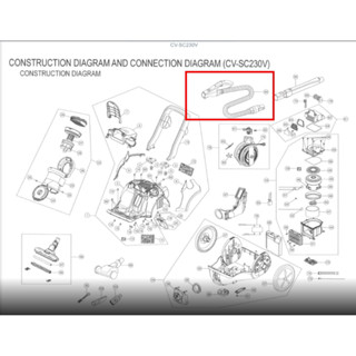 อะไหล่แท้ศูนย์/สายดูดฝุ่นฮิตาชิ/ตำแหน่ง94/CV-SC230V*030