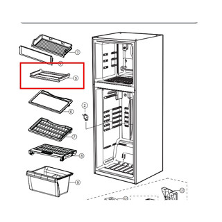 อะไหล่แท้ศูนย์/ชั้นวางของตู้เย็นซัมซุงหมายเลข9/SHELF-REF UPP;BALLY2,GPPS,T2.5,447*36*23/RT25SCSS1/XST/DA67-01749A
