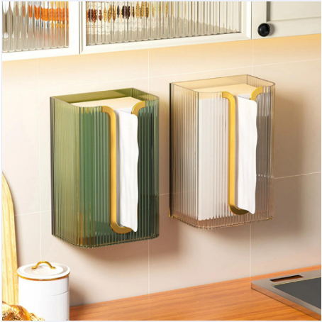 🍅Thai_66🥜 กล่องกระดาษทิชชูติดผนัง รูปตัว U สําหรับใส่หน้ากาก กระดาษทิชชู่  ห้องน้ำ ในห้องครัว