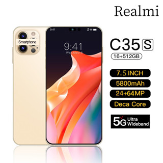 【COD】Realme C35S 7.5 นิ้ว HD สมาร์ทโฟน Dual SIM WiFi แบบเต็มหน้าจอ 4G/5G 5800mAh