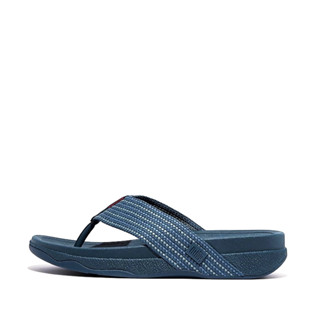 FITFLOP Mens Weave-Stripe Toe-Post Sandals สีกรม รองเท้าแตะ ฟิตฟลอป ผู้ชาย แท้ GE9