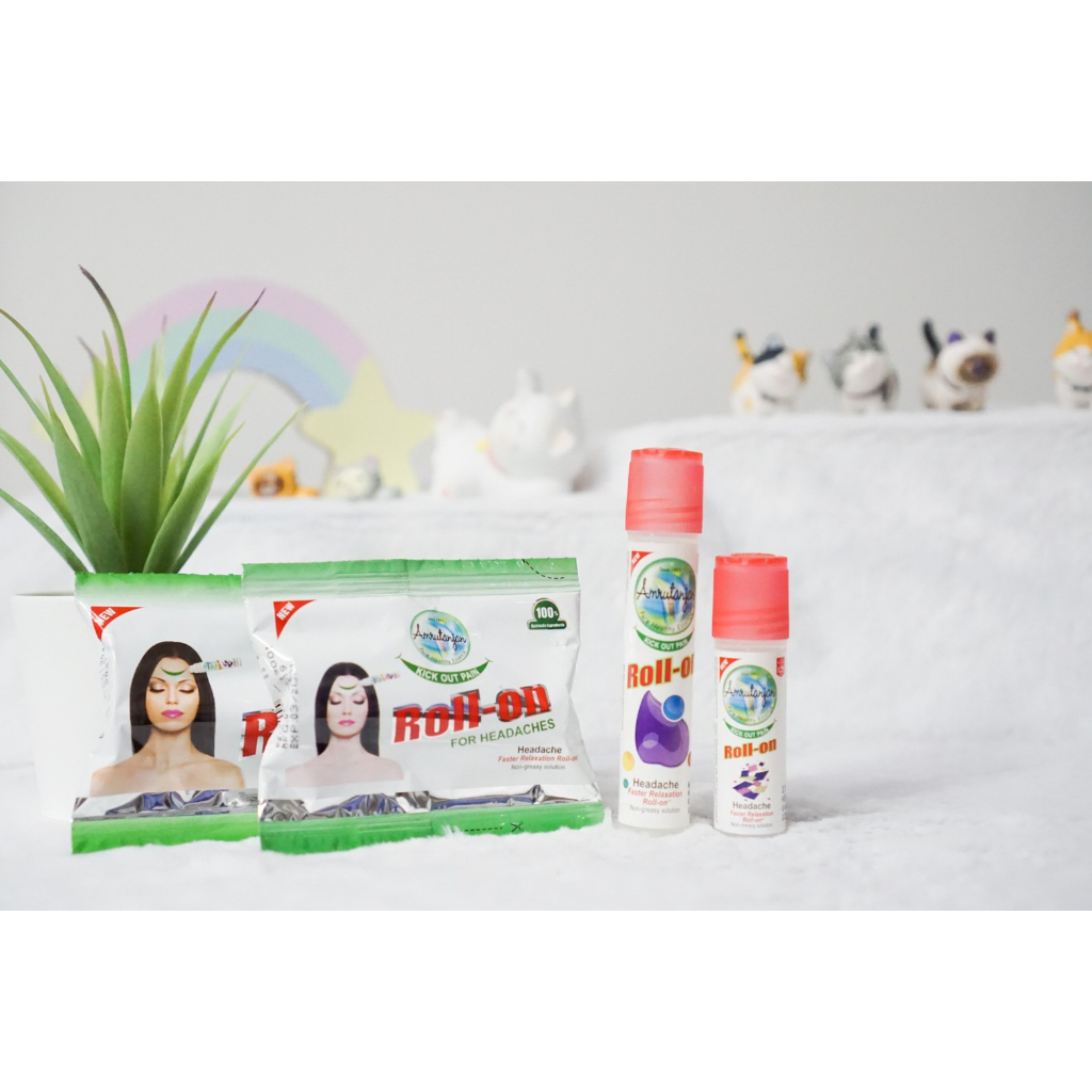 New Amrutanjan Headache Faster Relaxation Roll-on โรลออนลดปวดไมเกรน ขนาด 10 มล. ราคาต่อ 1 ชิ้น