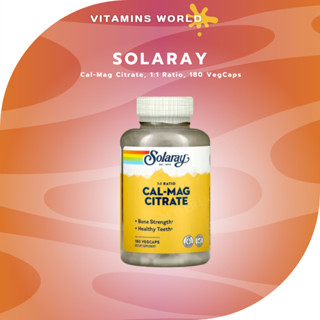 Solaray, Cal-Mag Citrate, 1:1 Ratio, 180 VegCaps (V.489)