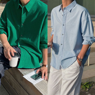 PURE LONG-SLEEVE SHIRT เสื้อเชิ้ตแขนยาวสไตล์เกาหลี