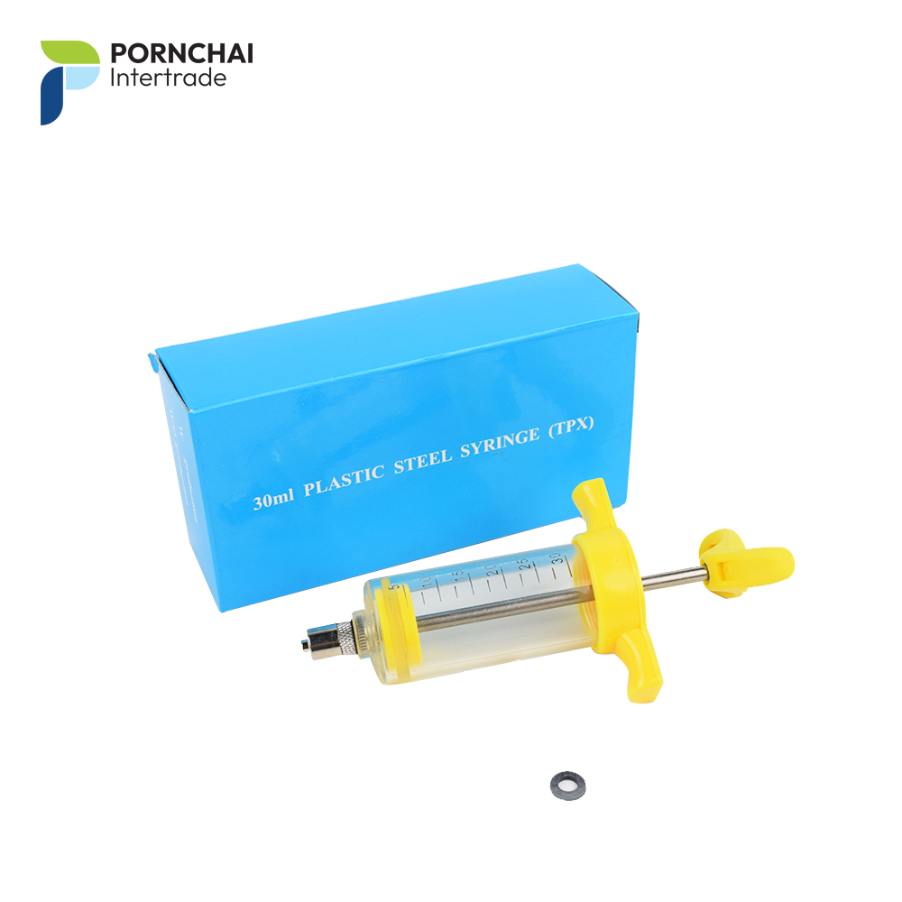 ถูกสุด!! ไซริงค์ 5/10/20/30/50cc กระบอกฉีดยา ไฟเบอร์ (แบบยาว) Plastic steel Syringe ฟาร์มหมู ปศุสัตว์ สุกร