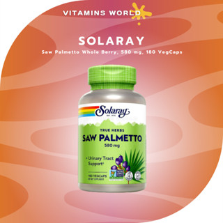 Solaray, Saw Palmetto Whole Berry, 580 mg, 180 VegCaps (V.332)