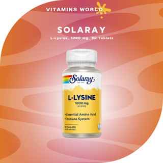 แพ็คเกจใหม่ล่าสุด พร้อมส่ง !!! Solaray, L-Lysine, 1000 mg, 90 Tablets (V.291)