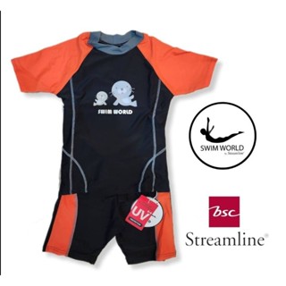 ชุดว่ายน้ำเด็ก Swim world by Streamline ลดราคาเยอะมาก(เสื้อ+กางเกง)กันUV