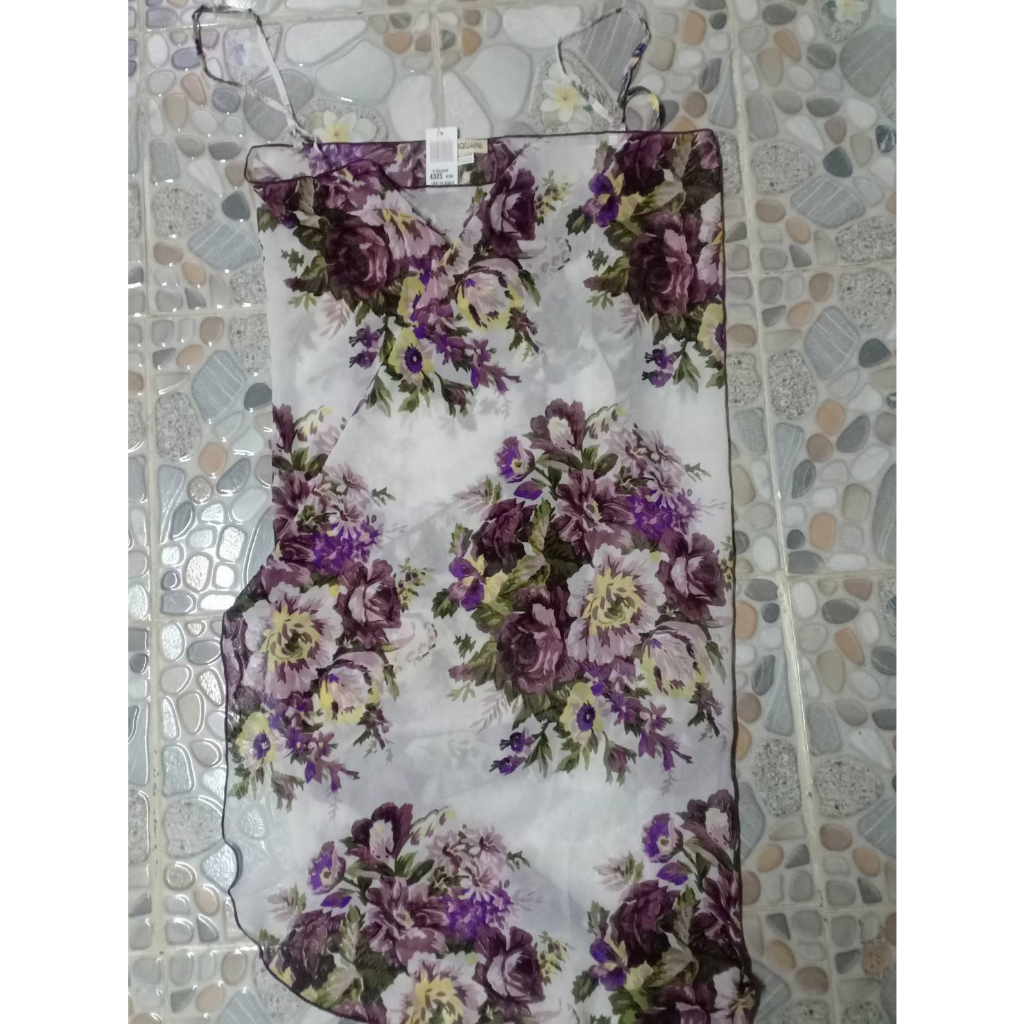 🍒 Aส7ถ291(บนแคร่)   #ผ้าป้ายลายพิมพ์ดอกงานชีฟองเนื้อทรายมีสายปรับระดับสามาถทำเป็นกระโปรงเดินเลชิๆๆ