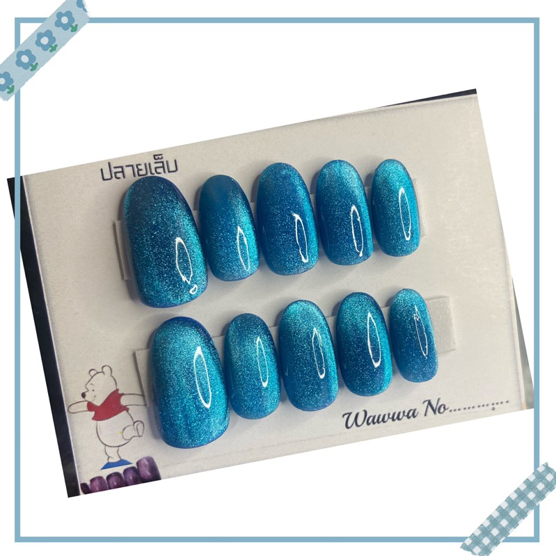 เล็บเจล  เล็บปลอมทาสีเจลลูกแก้ว พร้อมติด ทรงอัลมอนด์ (พร้อมส่ง2-3 วัน) - รูปที่ 5