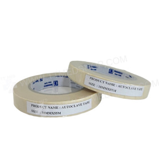 autoclave tape (THAI TAPE) เทปกาวใช้ร่วมสำหรับการนึ่งฆ่าเชื้อ ยาว 55 เมตร มี 2 ขนาด