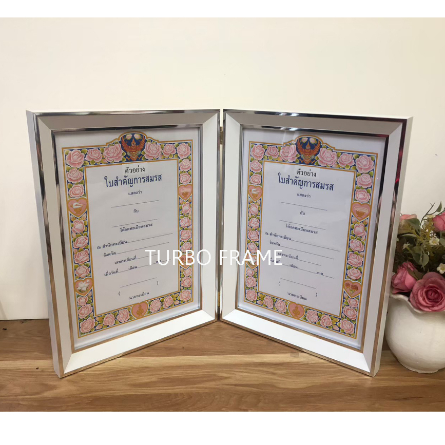 กรอบรูปบานพับคู่ !!กรอบบรูปคู่!!ขนาดภาพ3.5"x5"คู่ ,4x6"คู่ ,5x7"คู่ ,6x8"คู่ ,A5คู่, 8x10"คู่, 8x12"คู่ ,A4(ทะเบียนสมรส)