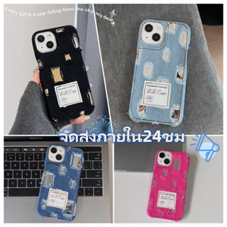 💚จัดส่งภายใน24ชม💚เคส for iPhone 11 14 Pro Max Case for iPhone 12 13 ป้องกันการตก การป้องกัน ความคิดสร้างสรรค์ ลายผ้ายีนส