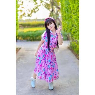 EB123 ชุดเซทเสื้อกระโปรงลายการ์ตูนน่ารัก ผ้าไหมอิตาลีใส่สบาย
