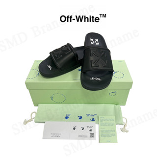 OFF-WHITE รองเท้าแตะ รุ่น Arrow Pool Sliders Black Black ออฟไวท์ สินค้าแท้ อุปกรณ์ครบ มือ1