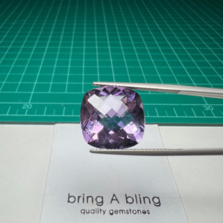 อเมทิสต์ Amethyst จากแซมเบีย น้ำหนัก 13.98 ct (15.7x15.9x10)มม. พลอยธรรมชาติ ไม่ปรุงแต่ง ติดม่วงแดงสวยมาก