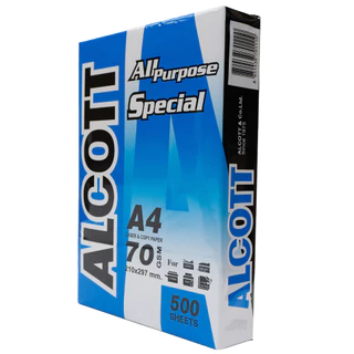 กระดาษถ่ายเอกสาร ยี่ห้อ Alcott ฟ้า ขนาด A4 70 แกรม (1รีม/500แผ่น)