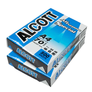 กระดาษถ่ายเอกสาร ยี่ห้อ Alcott ฟ้า ขนาด A4 70 แกรม (1รีม/500แผ่น)