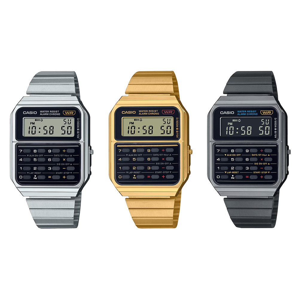 Casio Standard นาฬิกาข้อมือผู้ชาย สายสแตนเลส รุ่น CA-500WE,CA-500WEG,CA-500WEGG (CA-500WE-1A,CA-500W