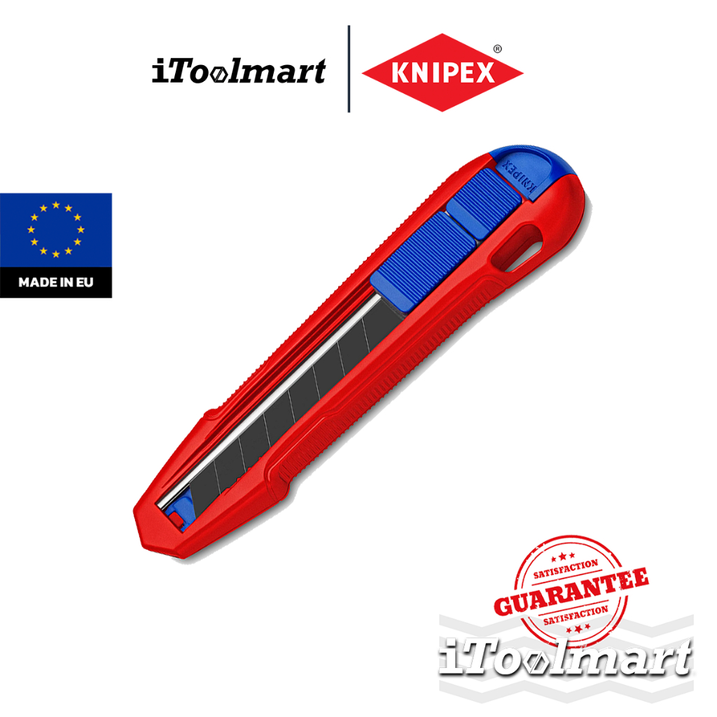 KNIPEX CutiX 90 10 165 BK มีดคัตเตอร์ 18 mm. / ใบมีดคัตเตอร์ ขนาด 18 mm. 10 ชิ้น CutiX 90 10 165 E02