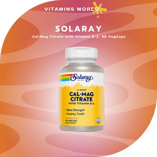 Solaray, Cal-Mag Citrate with Vitamin D-2, 90 VegCaps(V.79)