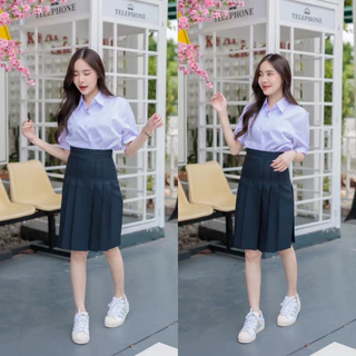 กระโปรงนักเรียนทรงแคบ สีกรมเข้ม-สีดำ ความยาว 22“-26” ผ้ามัน ดีวาย ผ้ารีดเรียบ อยู่ทรง ไม่ยับง่าย ทรงสวยเป๊ะ☺️